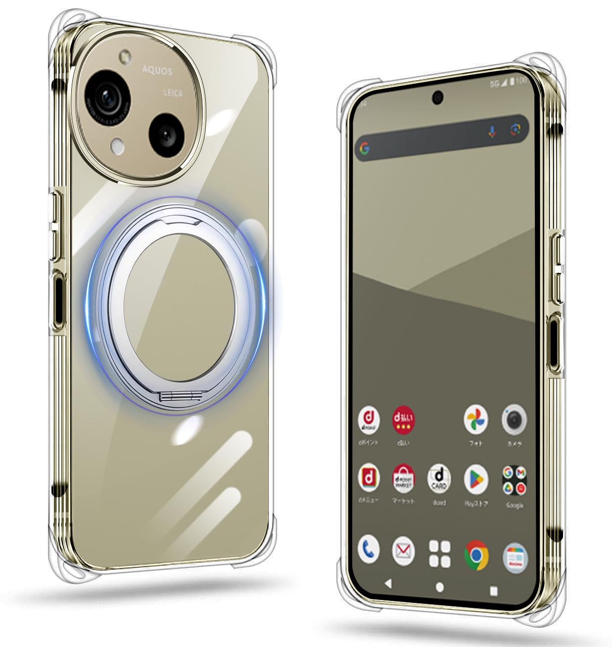 Cexitesuo For AQUOS R9 / R10 ケース クリア リング付き アクオスr10 SH-51F / SH-51E カバー 耐衝撃