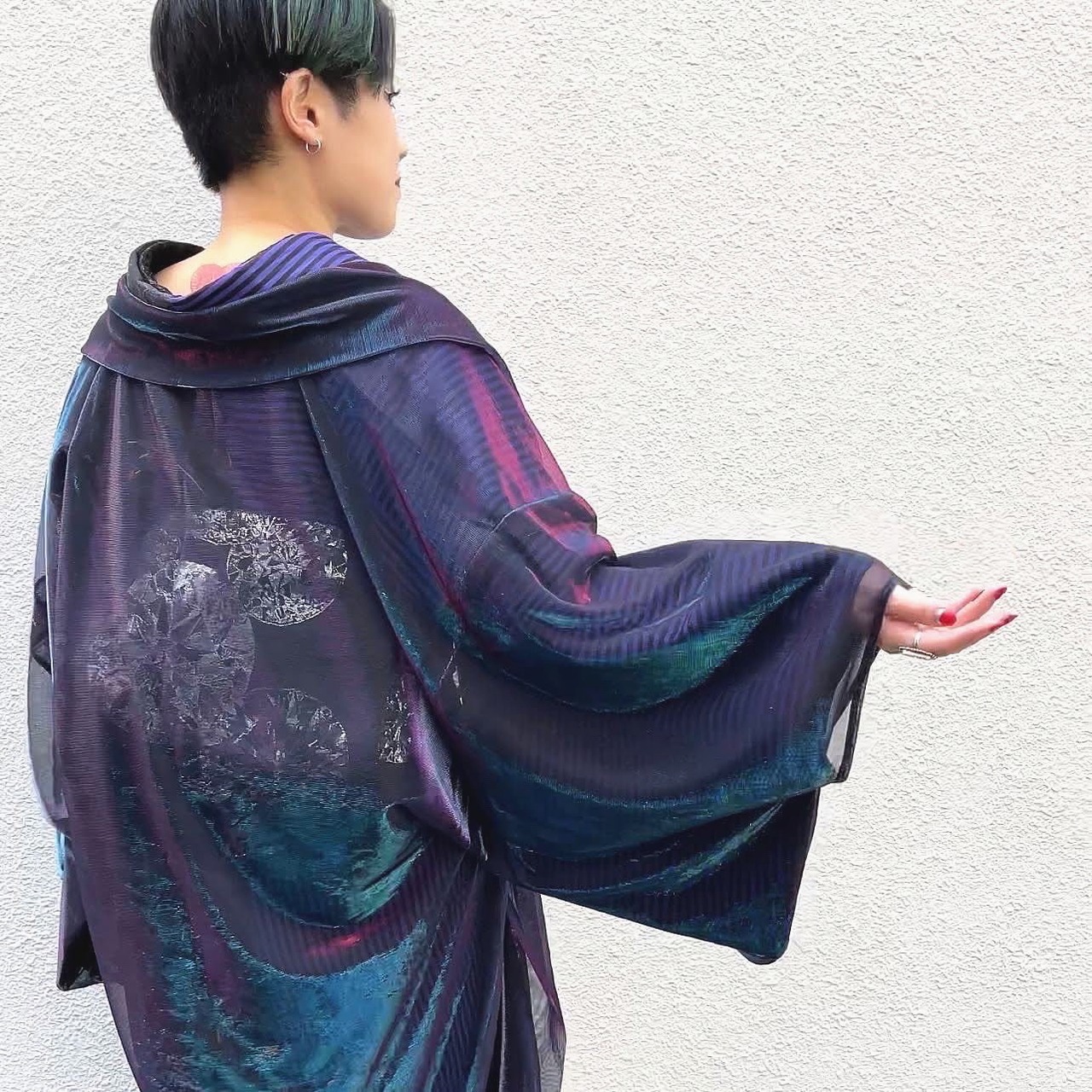 【即納品】Rumi Rock羽織　オーロラ　ピンク×グリーン　[ B1004 B1005]