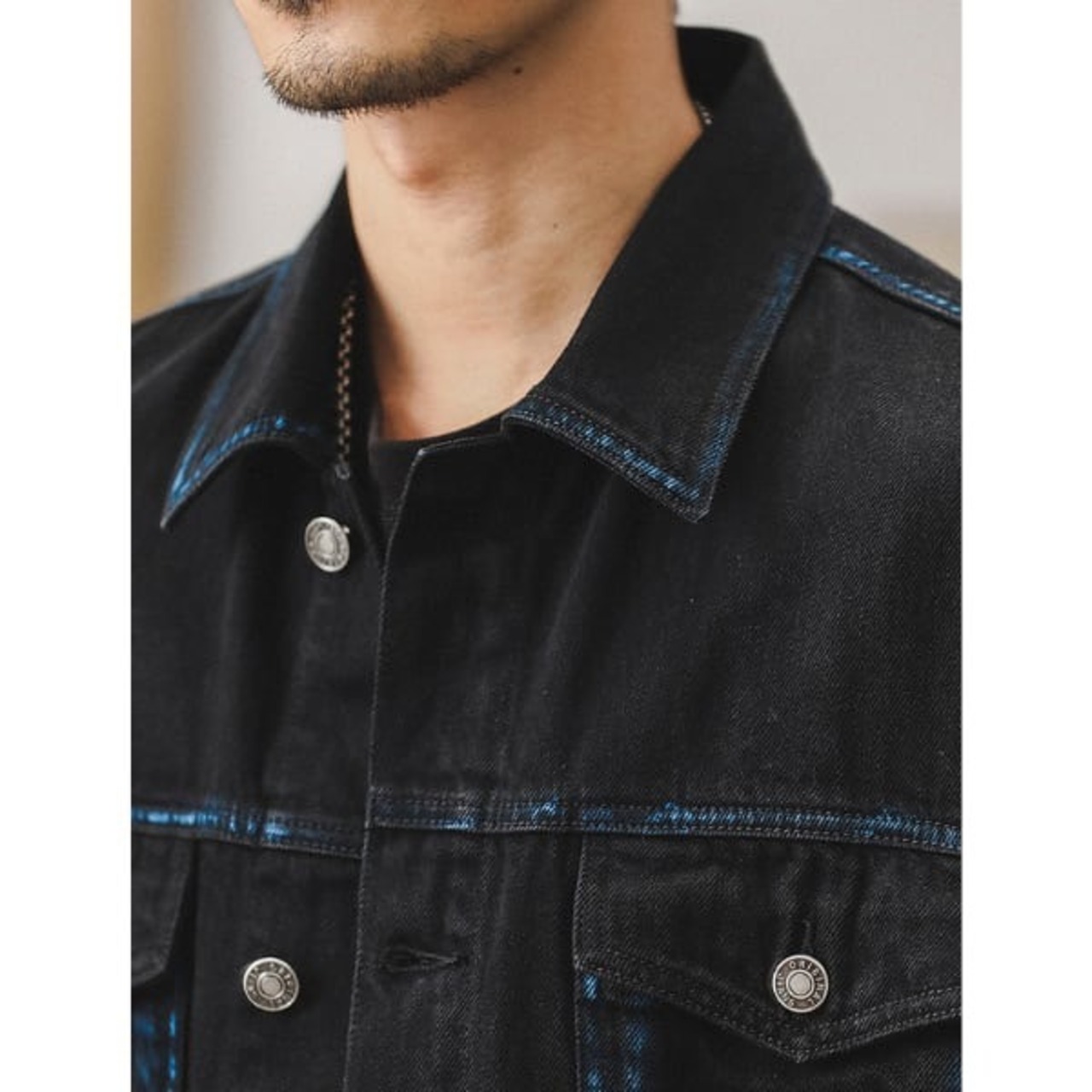 Line design denim jacket 0270 - 7