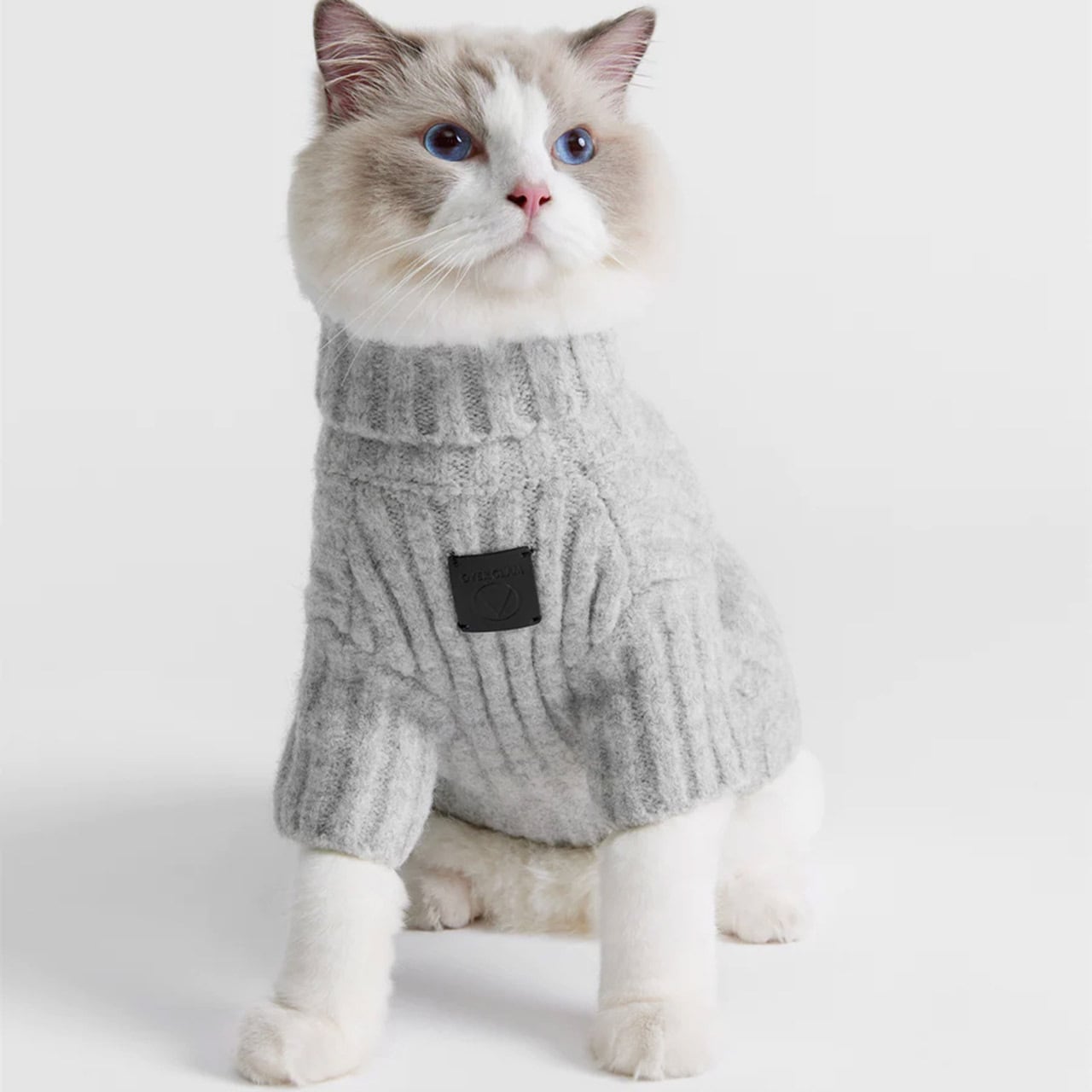 TURTLENECK THICK LINE SWEATER(Gray) / OVER GLAM