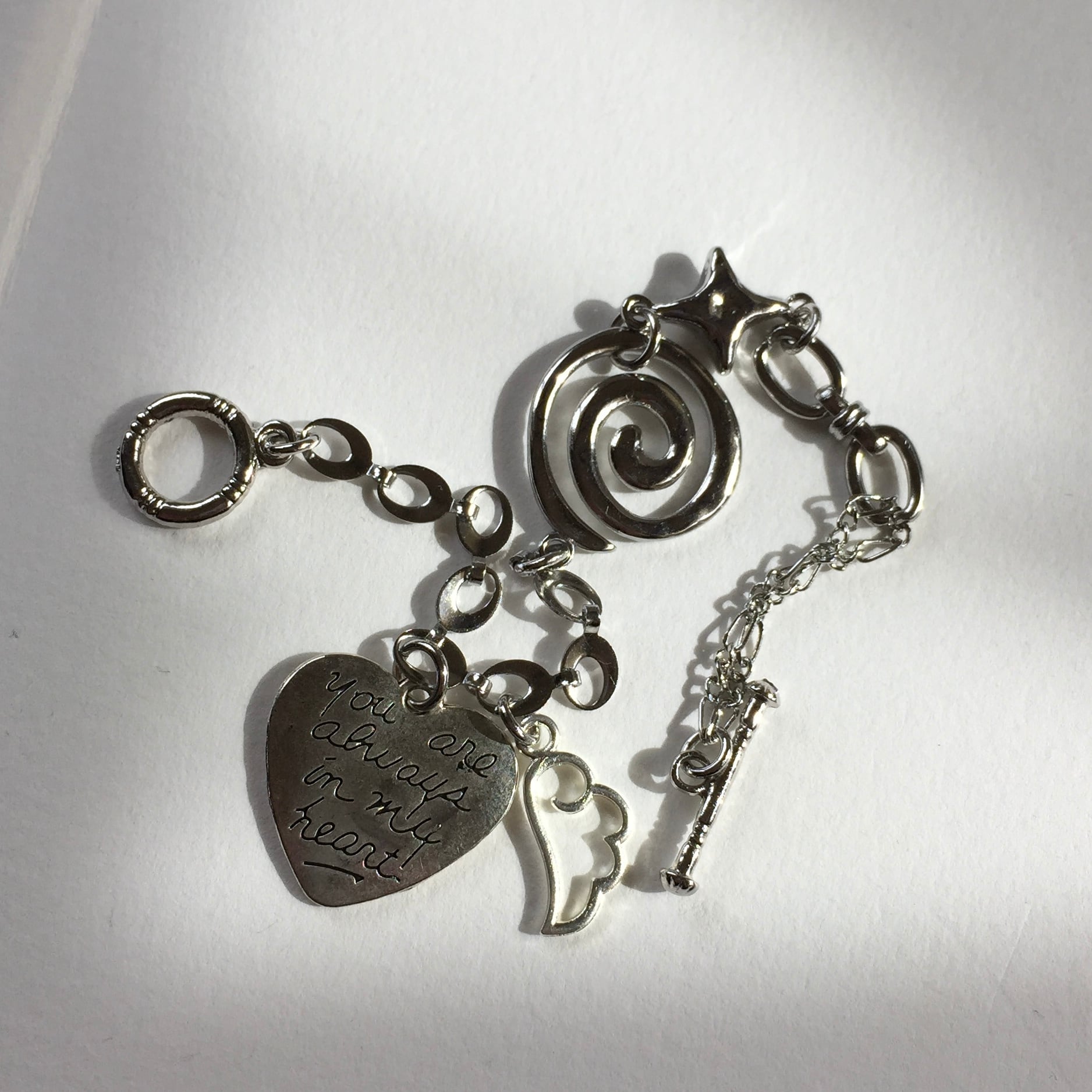 40s Sweet Heart jewelry Puffy Heart Sterling WWⅡ Forget me not 第