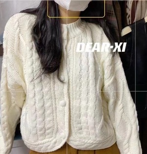 ケーブル編みニットカーデ　AJ2085-799