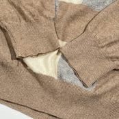 カシミヤ100% ARTEMODENA アートモディナー デザイン ニット セーター M/ベージュ系 メンズ