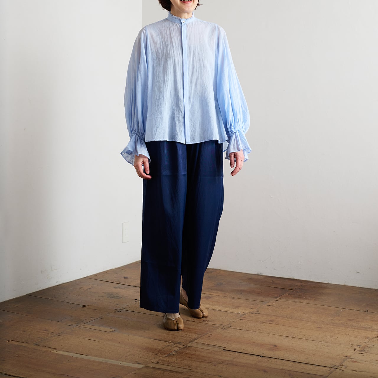 suzuki takayuki スズキタカユキ gathered pants Ⅰ azurite | les