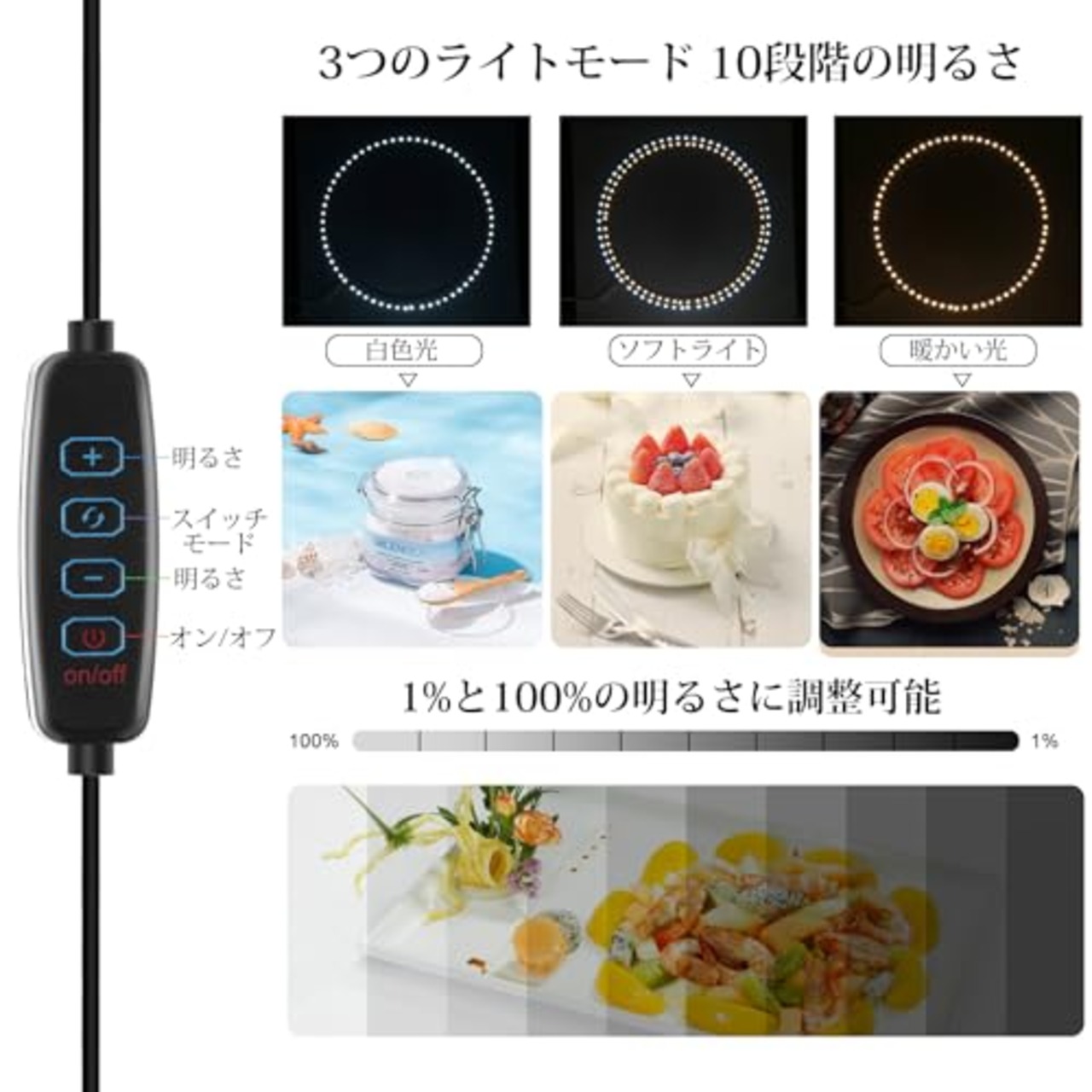 PULUZ 【25cm】3つの色温度、撮影ボックス 、写真用ライトボックス ポータブルフォトスタジオライトボックス 折りたたみ式フォトボックス、柔らかい照明布と12色の背景、