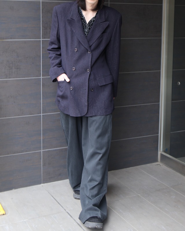 Glitter pinstripe double tailored jacket