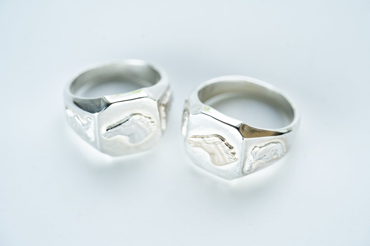 アクセサリー wakan silver smith R-091 Square signet R-091 Square signet ring horsetail (K10 hose) | WAKAN SILVER SMITH