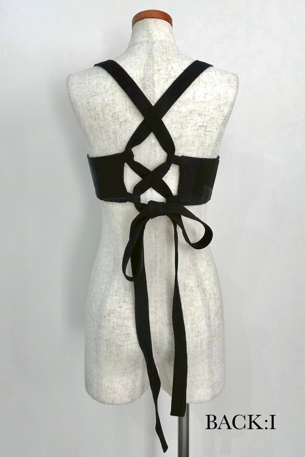 MALION vintage】ribbon bra top/BLACK DENIM | TOLMA.