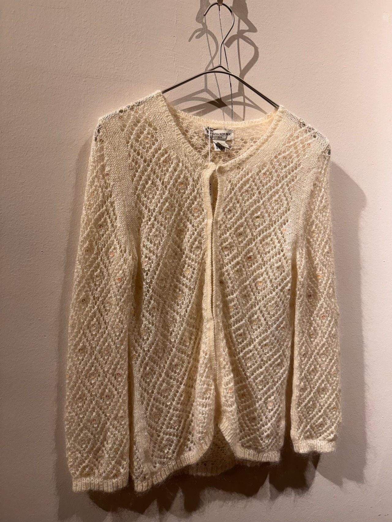 BANANA REPUBLIC Mohair Blend Openwork Cardigan