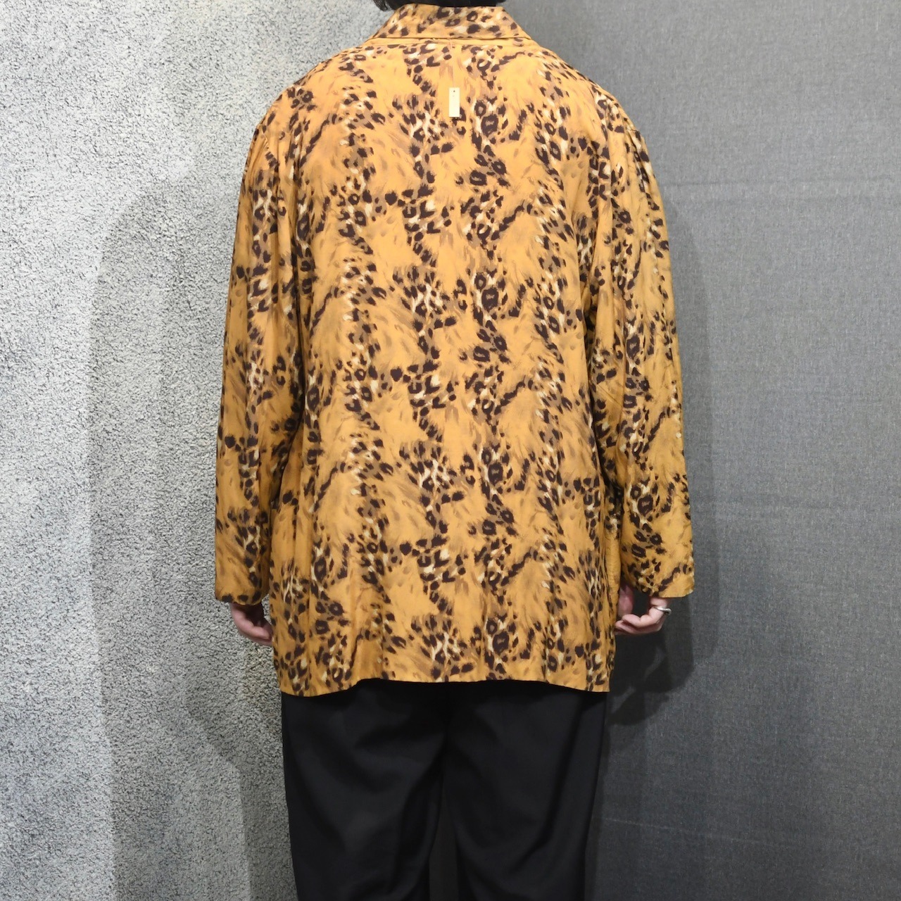 leopard pattern rayon easy tailored jacket
