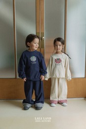 韓国子供服 / LALALAND / 26Autumn / チェック 切り替え パンツ / 秋服 / キッズ *XS~XL*