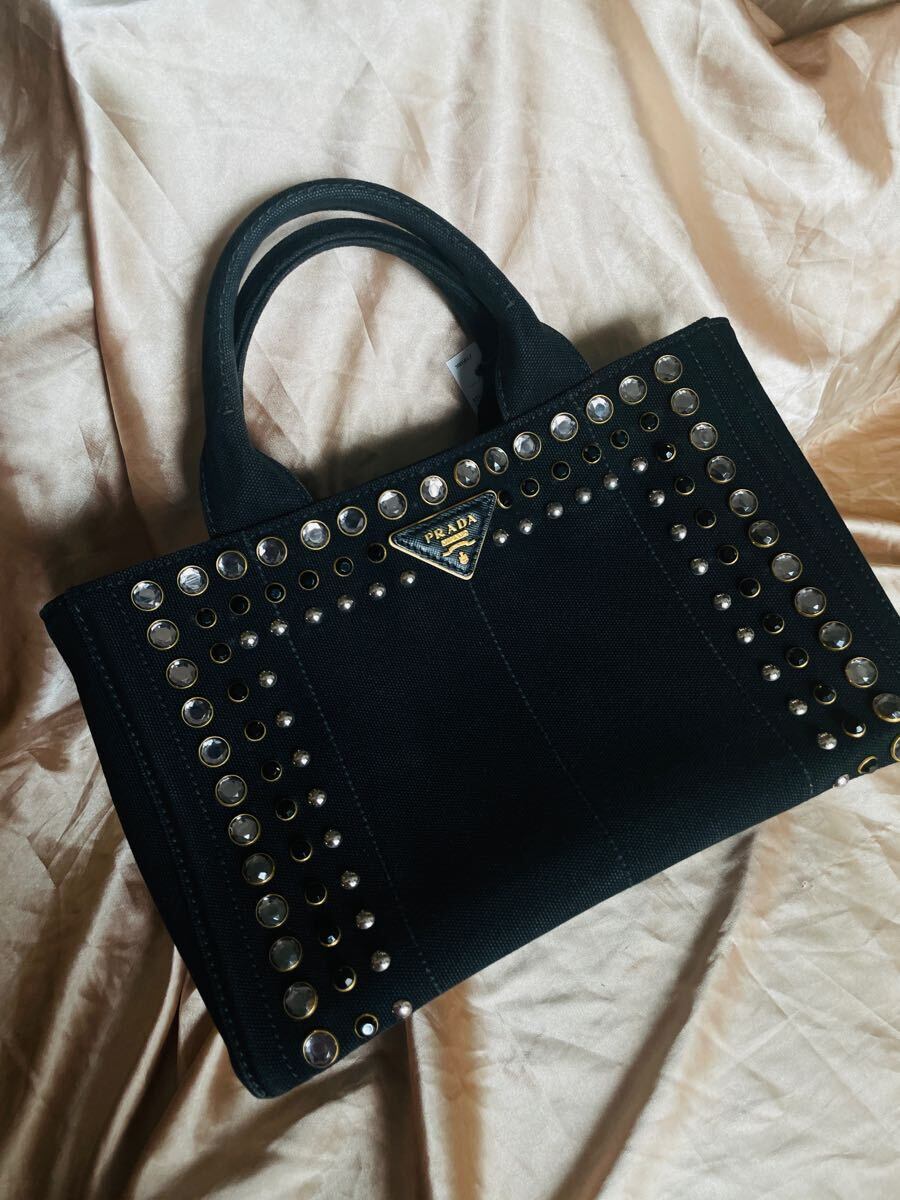 プラダ PRADA カナパ ビジュー バッグ トート ハンドバッグ プラダ