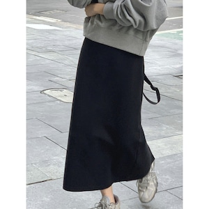 バックスリット Iラインロングスカート【XS-3XL】 RA3511