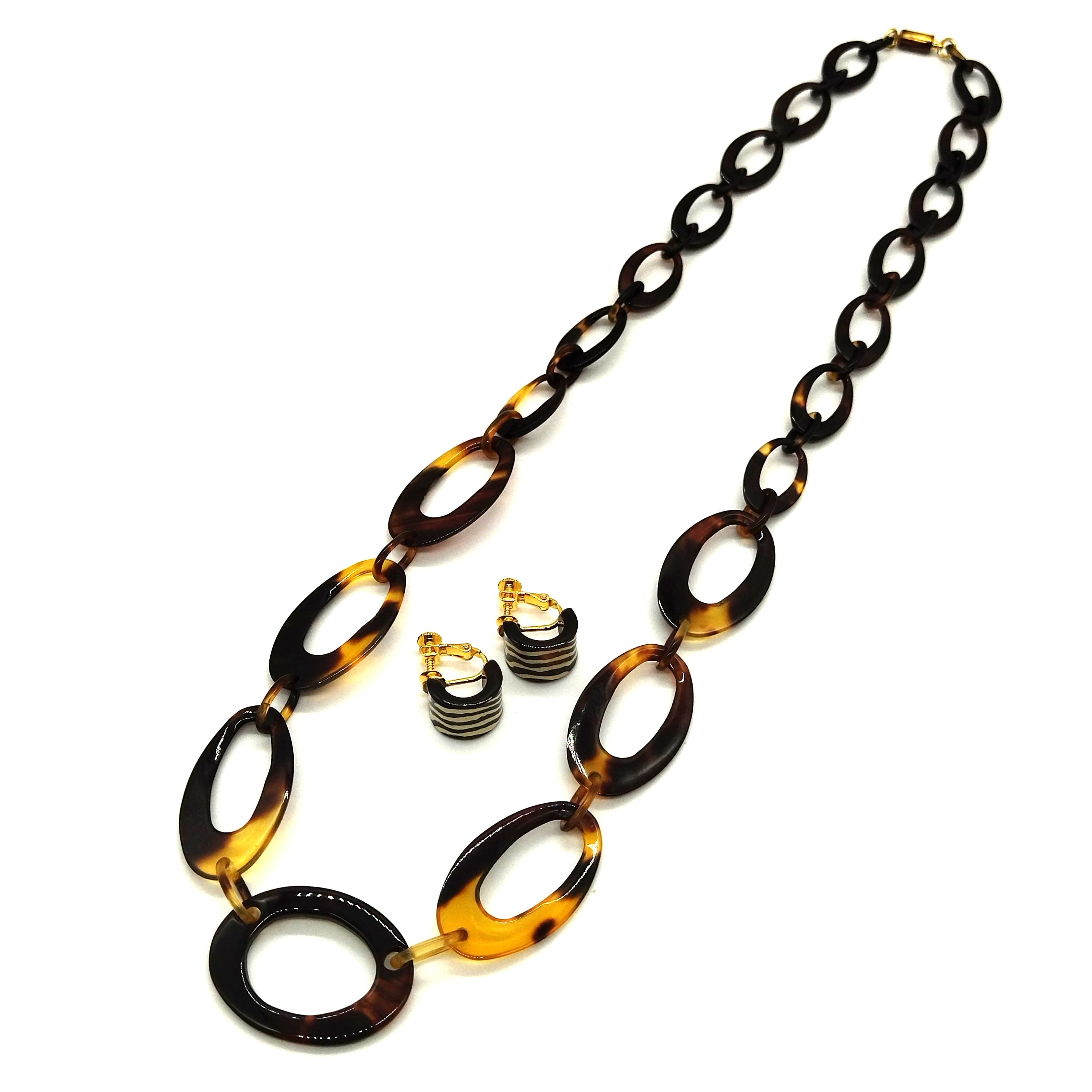 本鼈甲のネックレス,イヤリングセット