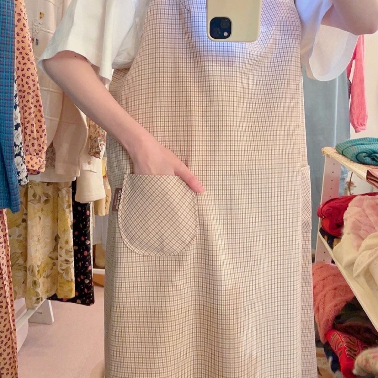 marie claire / yellow check one-piece