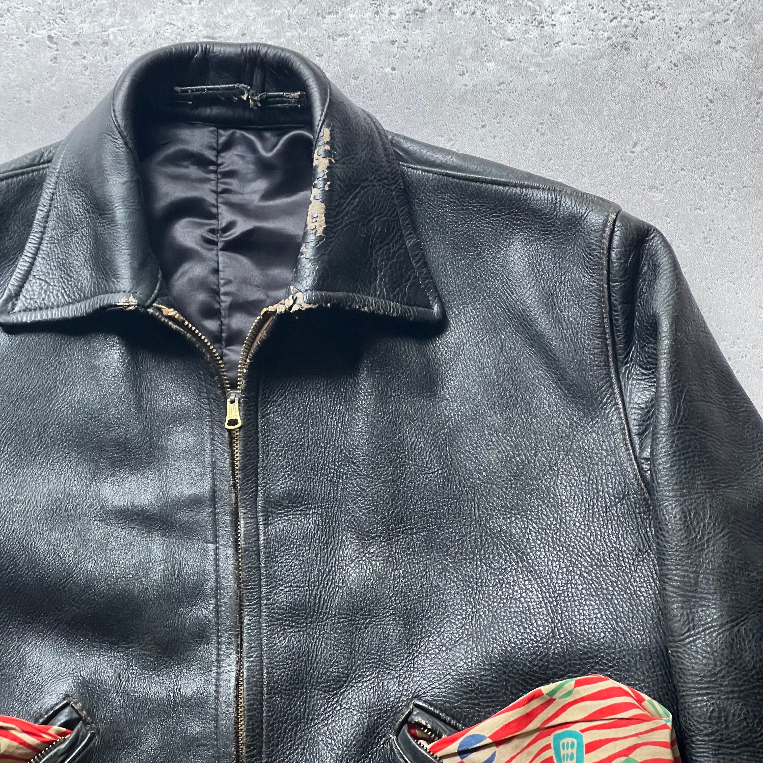 40s ユーロ シングルライダース ヴィンテージ 40s Euro leather jacket | PAY ID