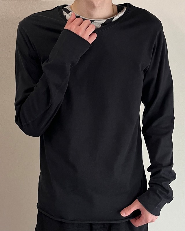 【wjk】basic black long sleeve top