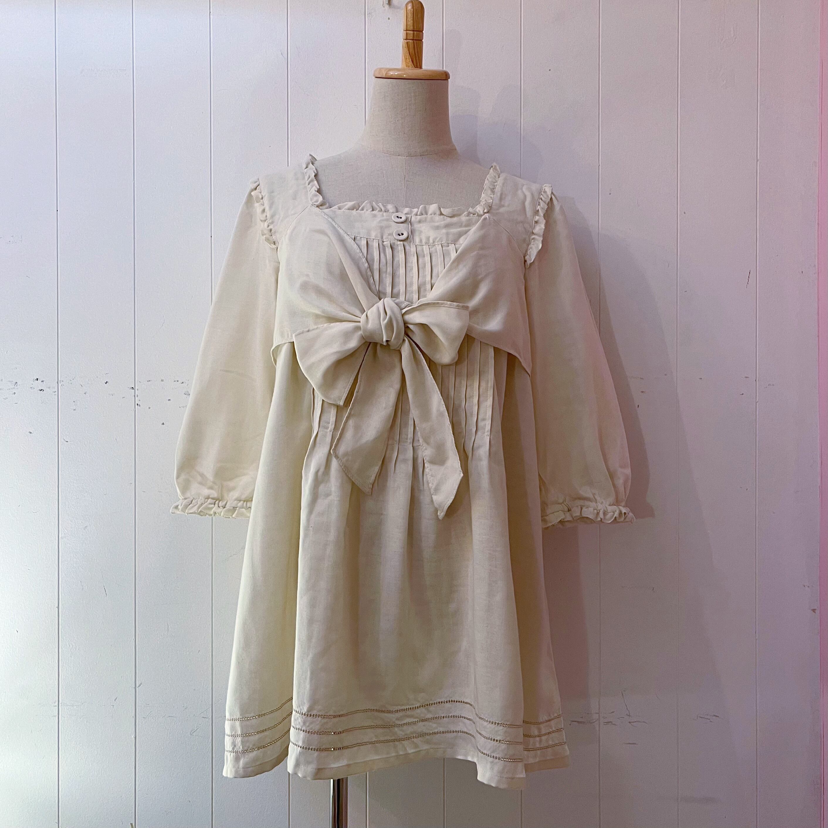 PINKHOUSE / front ribbon gauze blouse