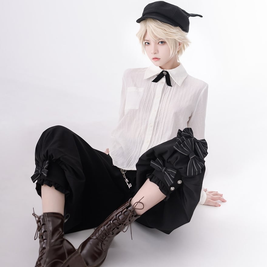 サブカル 服 地雷系 通販 王子 皇子系 ロリータ Princess Chronicles オリジナル シャツ ユニセックス dark 闇かわいい 執事 麗人 舞台衣装