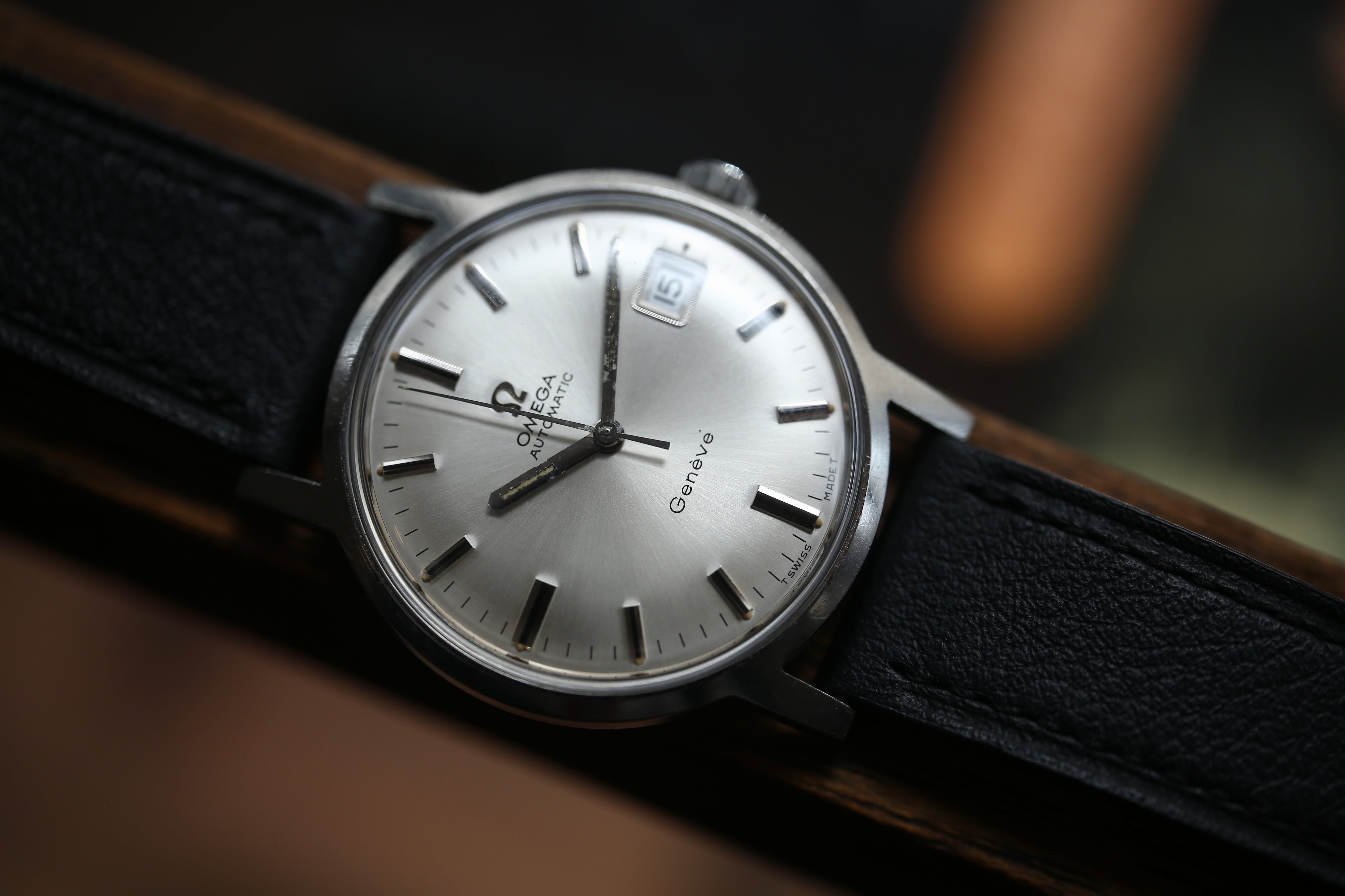 OMEGA】 1970年製 オメガ ジュネーブ デイト シルバーダイヤル 自動