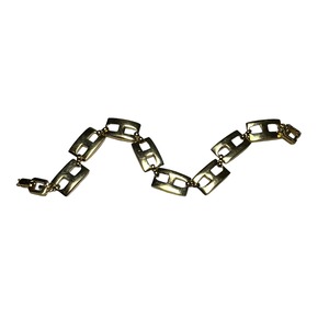vintage GIVENCHY gold color metal rectangle link chain bracelet