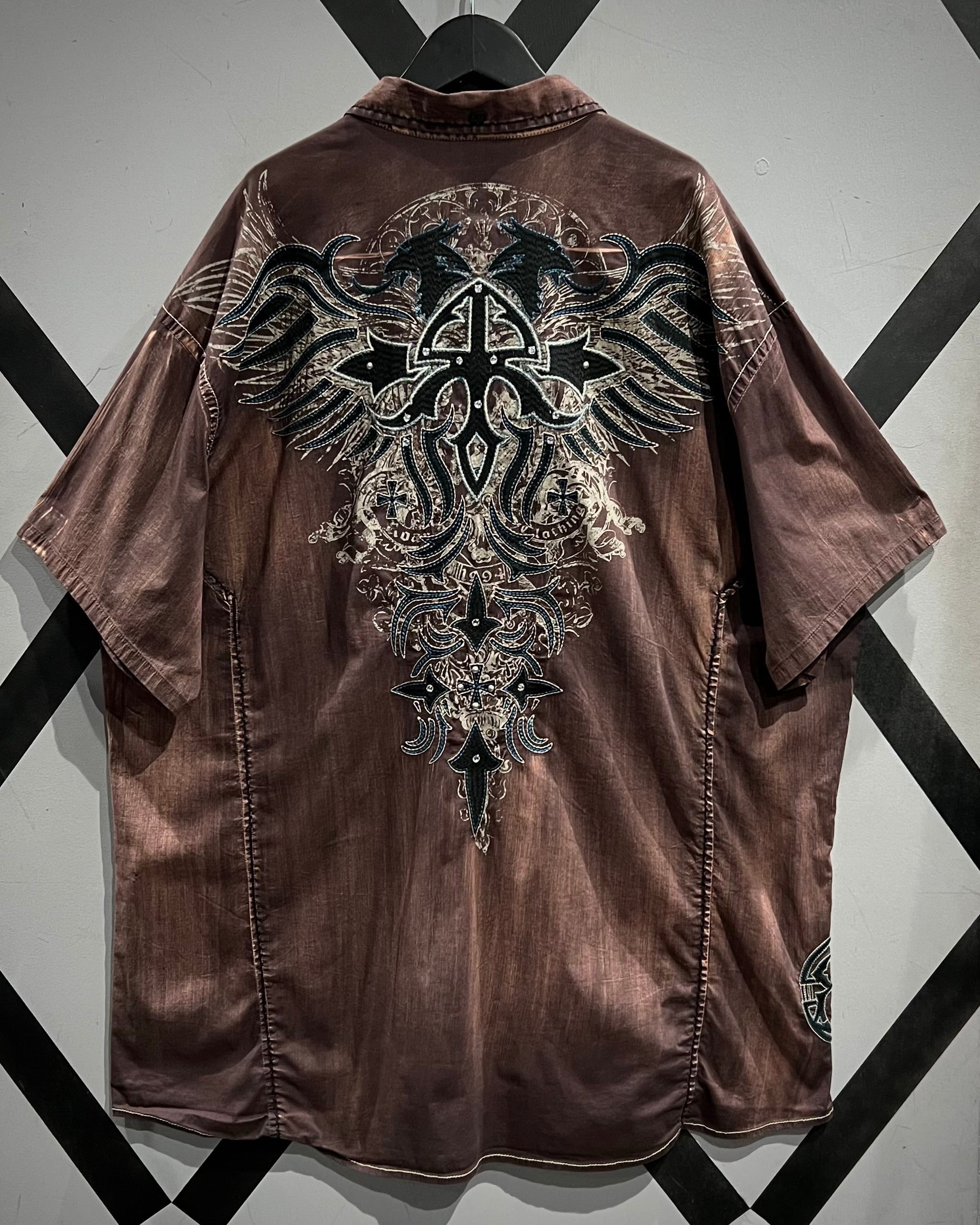 X VINTAGE】“Roar” Special Tribal Embroidery S/S Shirt | Caka(カカ