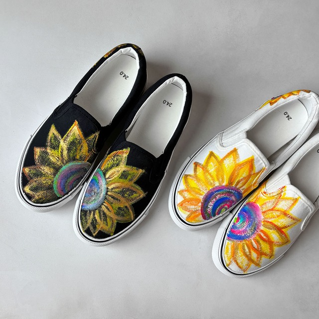 《セット割》スニーカー２種類セット「Himawari A&B 」ひまわりデザイン！向日葵 福袋【受注】【ギフト】