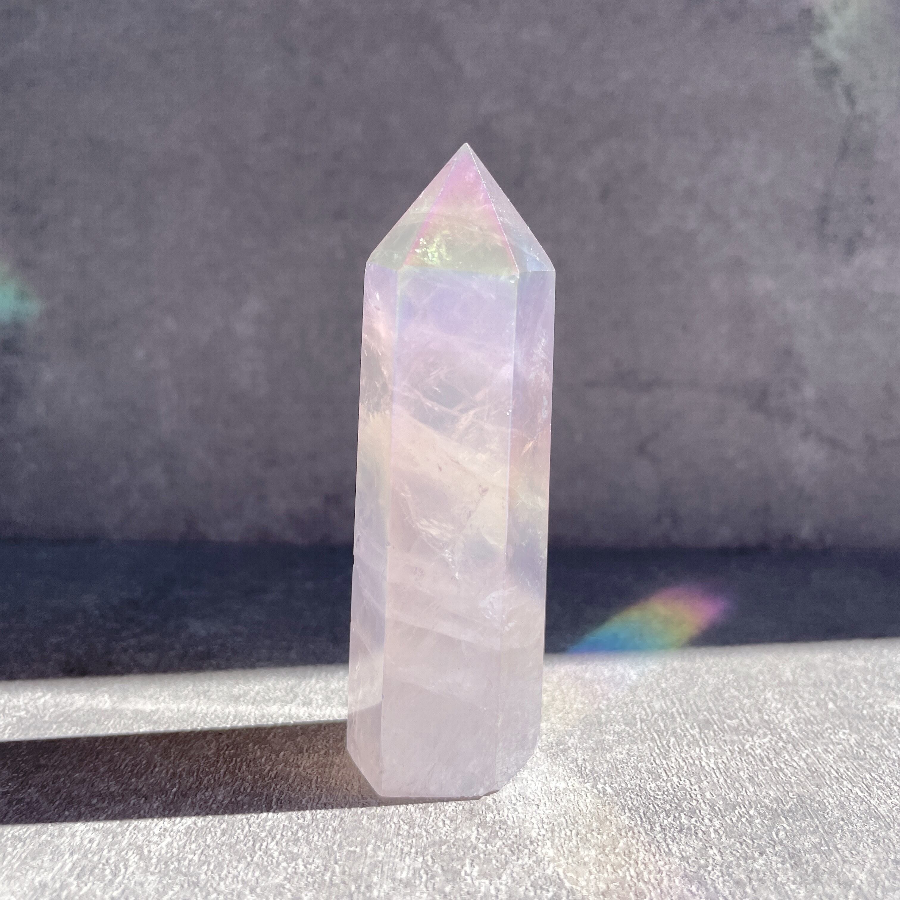 エンジェルオーラローズクォーツ タワー 42✧Angel Aura Rose quartz✧天然石・パワーストーン