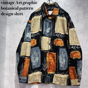 vintage Art graphic botanical pattern design shirt