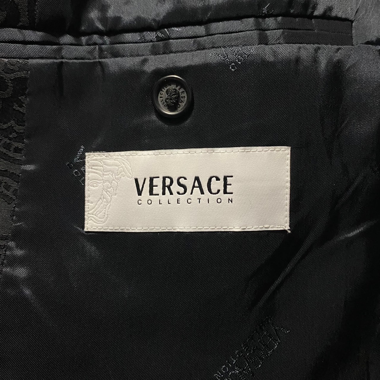VERSACE COLLECTION paisley pattern black tailored jacket