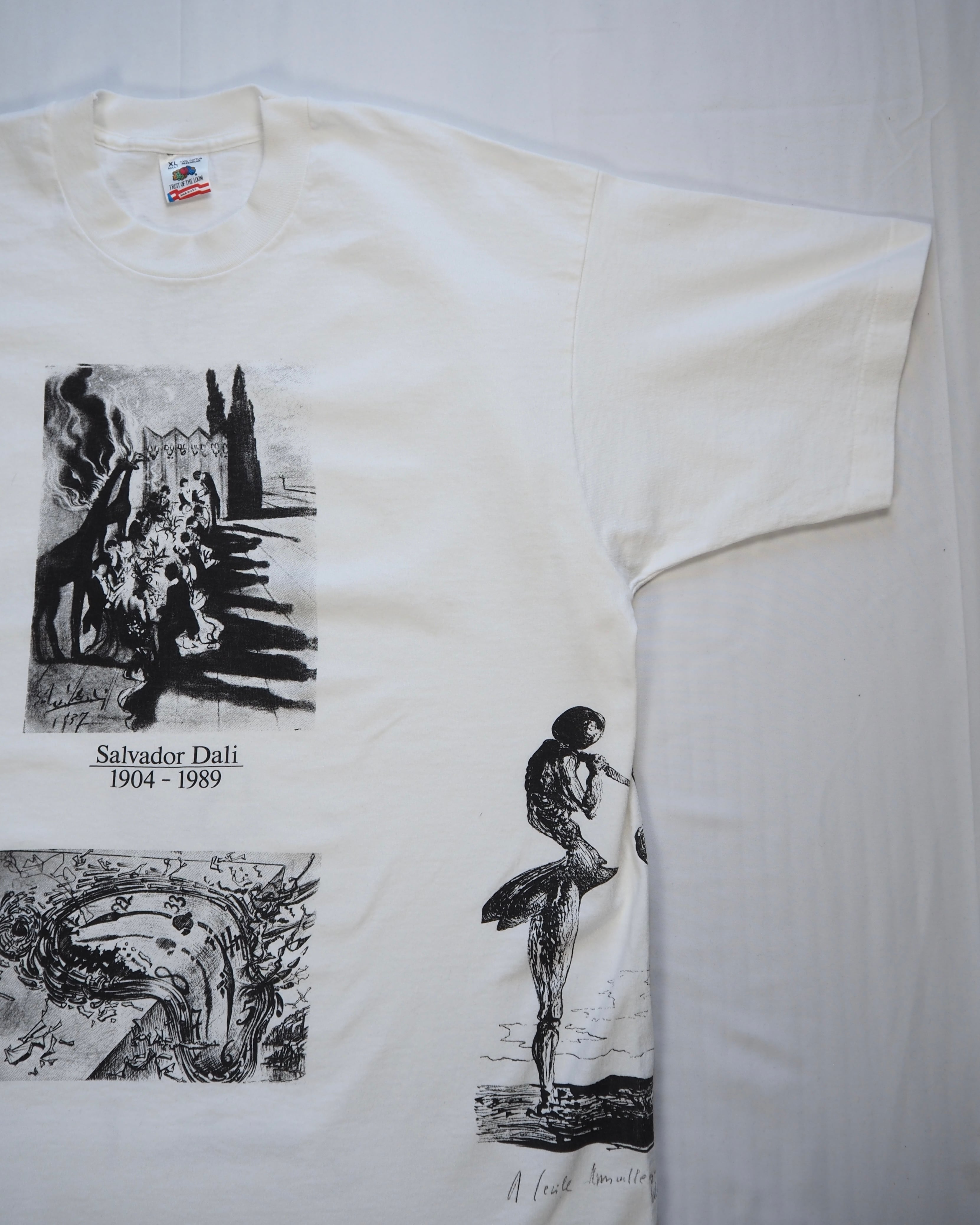90's Fruits of the loom アートTシャツ ダリ 総柄プリント XL | DIRT