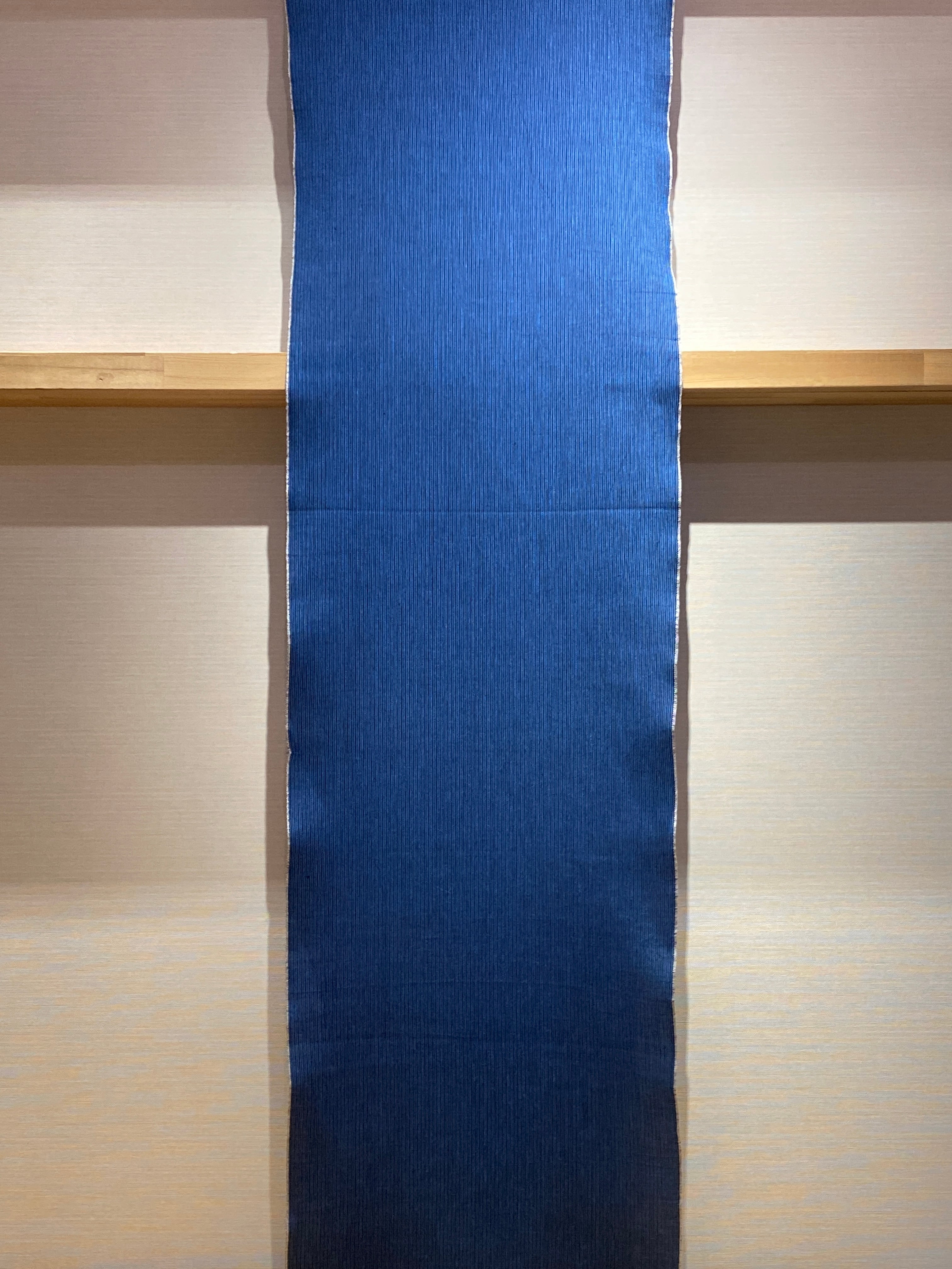 保多織　長襦袢　薄地　微塵格子　紺青