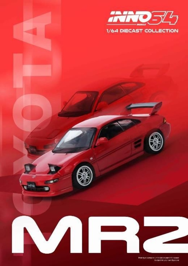 INNO Models（イノモデル） 1/64 Toyota MR2 (SW20) Red  IN64-MR2SW20-RED