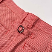 le coq sportif GOLF ルコックスポルティフ ゴルフ 千鳥格子 スラックスパンツ ボトムス 79 /メンズ/レッド系/バックベルト