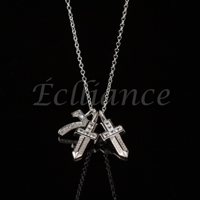 Silver Seven Sword Necklace