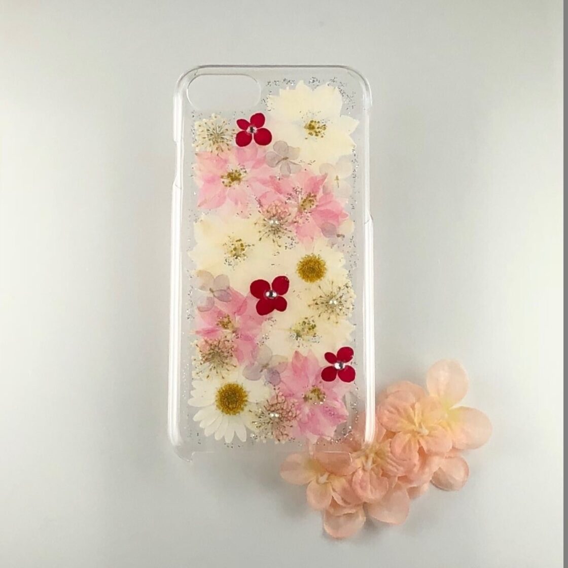 ほぼ全機種対応スマホケース❁】押し花スマホケース NO.692 押し花 