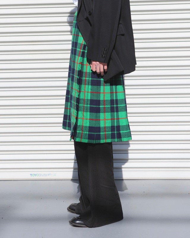 check wrap skirt