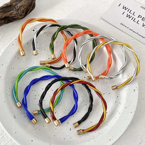 バングル ブレスレット  マルチカラー クロス レディース キラキラ フィル 編組 BOHO PVC オープニング