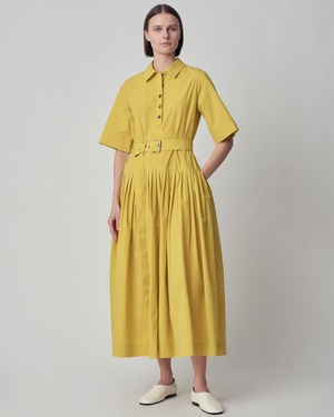 【co】Long Half Placket Dress in Cotton