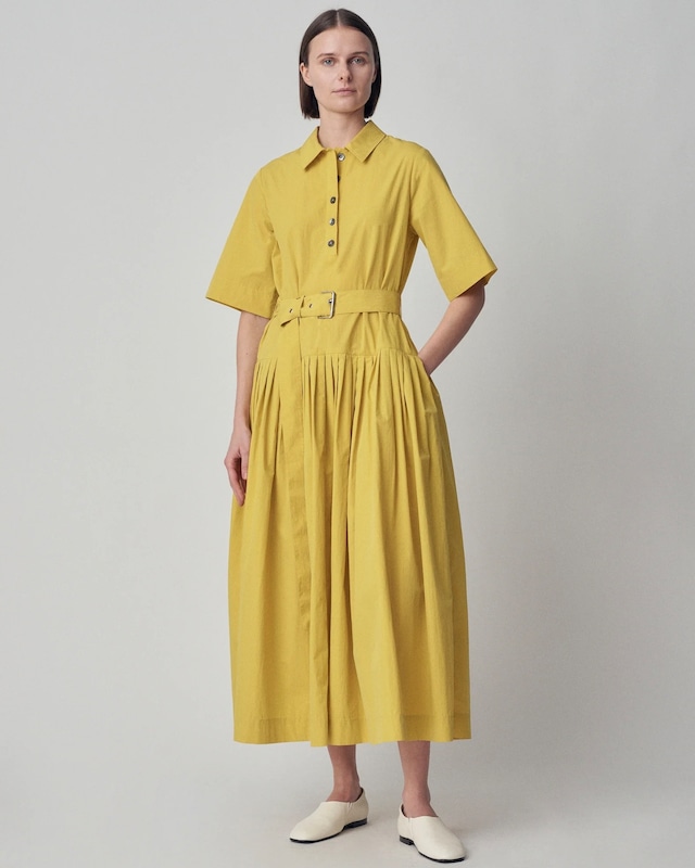 【CO】Long Half Placket Dress in Cotton