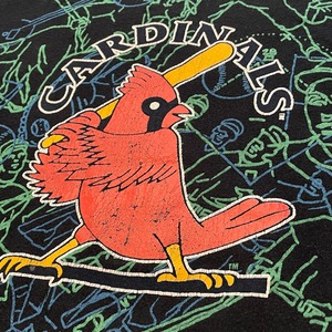 【JOSTENS】90s USA製 MLB セントルイス・カージナルス プリント Tシャツ Cardinals M US古着