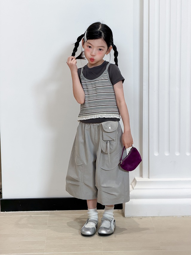 【セット】ストライプベスト半袖Tシャツセット - 8