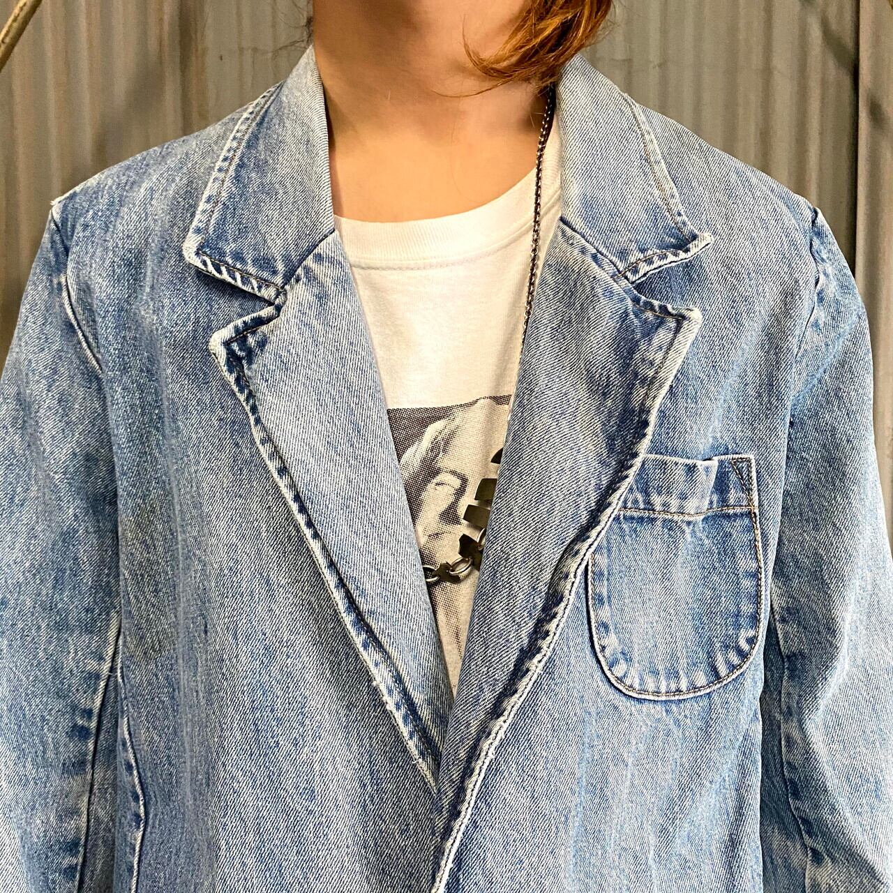 古着 guess リアルレザー 紛らわしく テーラード ジャケット cityboy