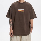 ラウンドネックプリントTシャツ A4207