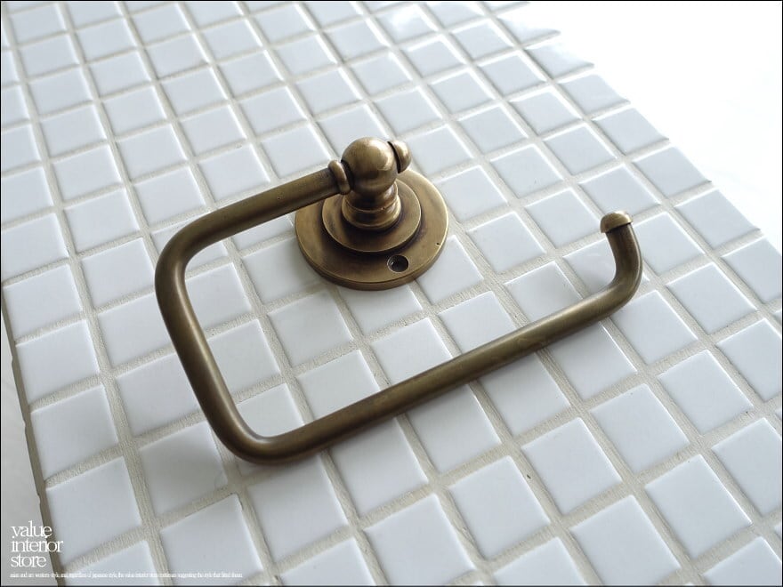 真鍮トイレットペーパーホルダー タオル掛け トレイペーパーホルダー