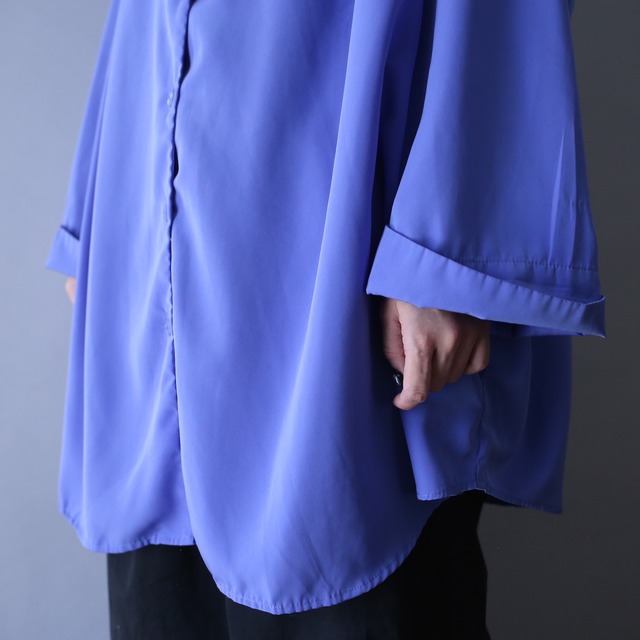 super over silhouette shoulder tuck design h/s shirt