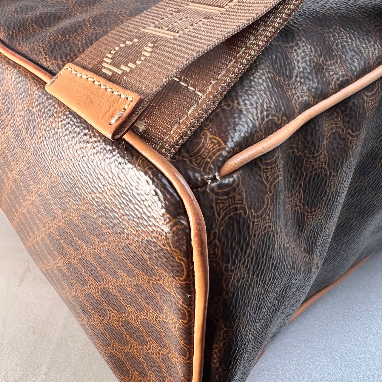 CELINE セリーヌ マカダム レザー バックパック・リュック ブラウン A-12929