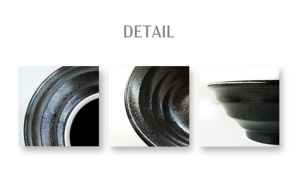 どんぶり 4個セット うず巻き 麺丼 ブラック 20cm 美濃焼