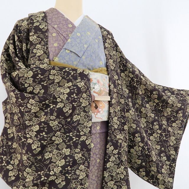 新品 山口美術織物謹製 黄金糸 ロング丈 仕付け糸付 着物“神々さを解き、ただならぬ雰囲気を巡らせる息吹”長羽織 1200