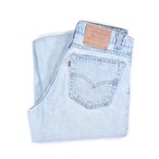 90s リーバイス 550 USA製 デニムパンツ アイスブルー 96年製 リラックスフィット ジーンズ Levis W31相当 古着 @EA0251